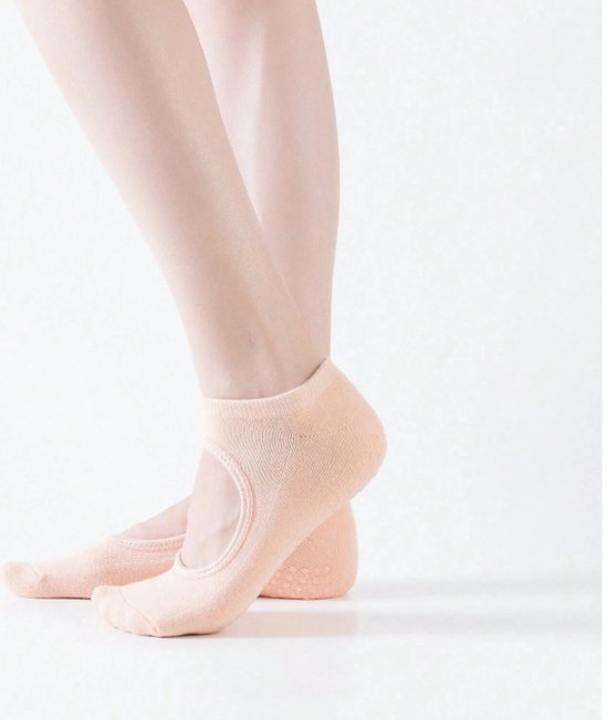 IBBO Shop - Premium Anti Slip Yoga Sokken - katoen sokken - Pilates - Piloxing - Ballet - dans sokken - maat 35 tot 40 - 1 paar - Donker Beige