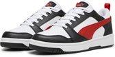 PUMA Rebound v6 Low Unisex Sneakers - Wit/Zwart/Rood - Maat 42,5