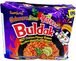 Samyang Instant Noedels Noodles Buldak (hot chicken) Habanero Lime 5 x 135Gr