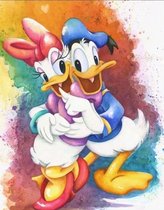 Diamond painting Disney Donald en Katrien Duck 30x40 ronde steentjes