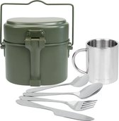 Black Snake Black Snake® Aluminium Kochgeschirr mit 'lunch' Camping Besteck und Edelstahl Thermo Tasse