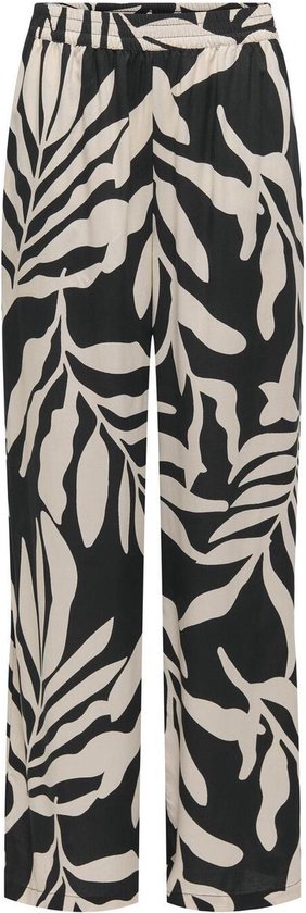 Jacqueline de Yong Broek Jdyreese Hw Wide Pant Wvn Exp 15342863 Black/white Palm Dames Maat - XL