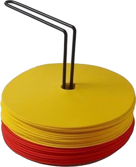 Markeerschijvenset Anti Slip Ø15 cm - Set 24 stuks - Geel / Oranje