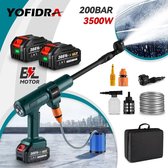 Yofidra - Hogedrukreiniger, draadloze waterdrukreiniger, spuitpistool, hogedrukreinigerpistool (220W 21V, 40bar, voor mobiele reiniging en irrigatie, 4L/min, inclusief accessoires, oplader)