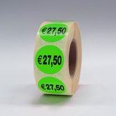 “€27,50” Prijs Stickers op rol 35mm groen - 1000ex.