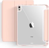 Mobiq - Clear Back Folio Case adapté pour iPad Air 11 pouces (2024) - rose