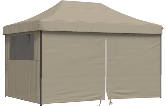 vidaXL-Partytent-inklapbaar-pop-up-met-4-zijwanden-taupe