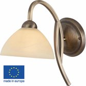 Wandlamp Capri boog | Ø 17 cm | brons / bruin | 1 lichts | eetkamer / slaapkamer / woonkamer | klassiek / landelijk design | muurlamp