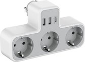 Maisonriche Wandstekkerdoos, Stekkerdoos USB Aansluiting 3 Stopcontacten en 3 USB Poorten