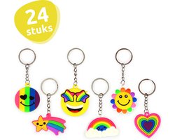 Isa's Friends® - Uitdeelcadeaus Sleutelhangers Rainbow - 24 stuks - Traktatie - Uitdeelcadeautjes voor Kinderen