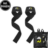 ReyFit Sports 2x Lifting Straps - Krachttraining - Fitness Accessoires - Powerlifting Straps - Anti Slip met Padding - Deadlift Straps - Fitness & Crossfit - Inclusief Draagtas - Zwart