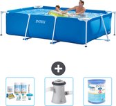 Intex Rechthoekig Frame Zwembad - 260 x 160 x 65 cm - Blauw - Inclusief Onderhoudspakket - Zwembadfilterpomp - Filter