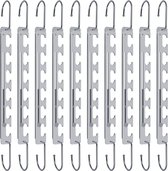 Kledinghangers Ruimtebesparend Telescopisch 6 tot 9 gaten Metalen hangers Zeer sterke antislip Zware kledingophangorganizer Ruimtebesparend verticaal / horizontaal 10 stuks