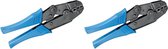 Krimptang voor geïsoleerde kabelschoenen van 0,5-6,0 mm² Krimptang met ratelfunctie en Forced Lock Kabelschoenkrimptang Blauw (2 stuks)
