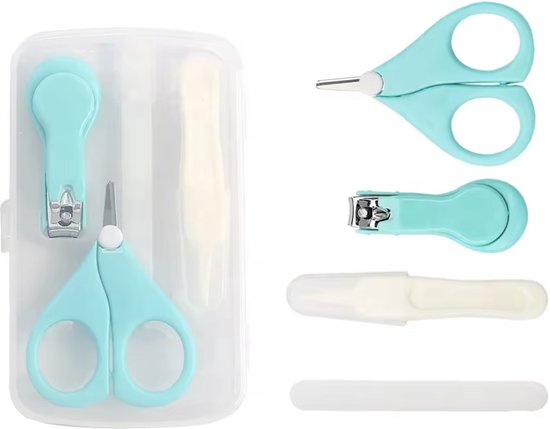 Foto: Nagelknipper set 4 delig groen nagelsetje baby peuter kind manicure set nagel kraamcadeau 