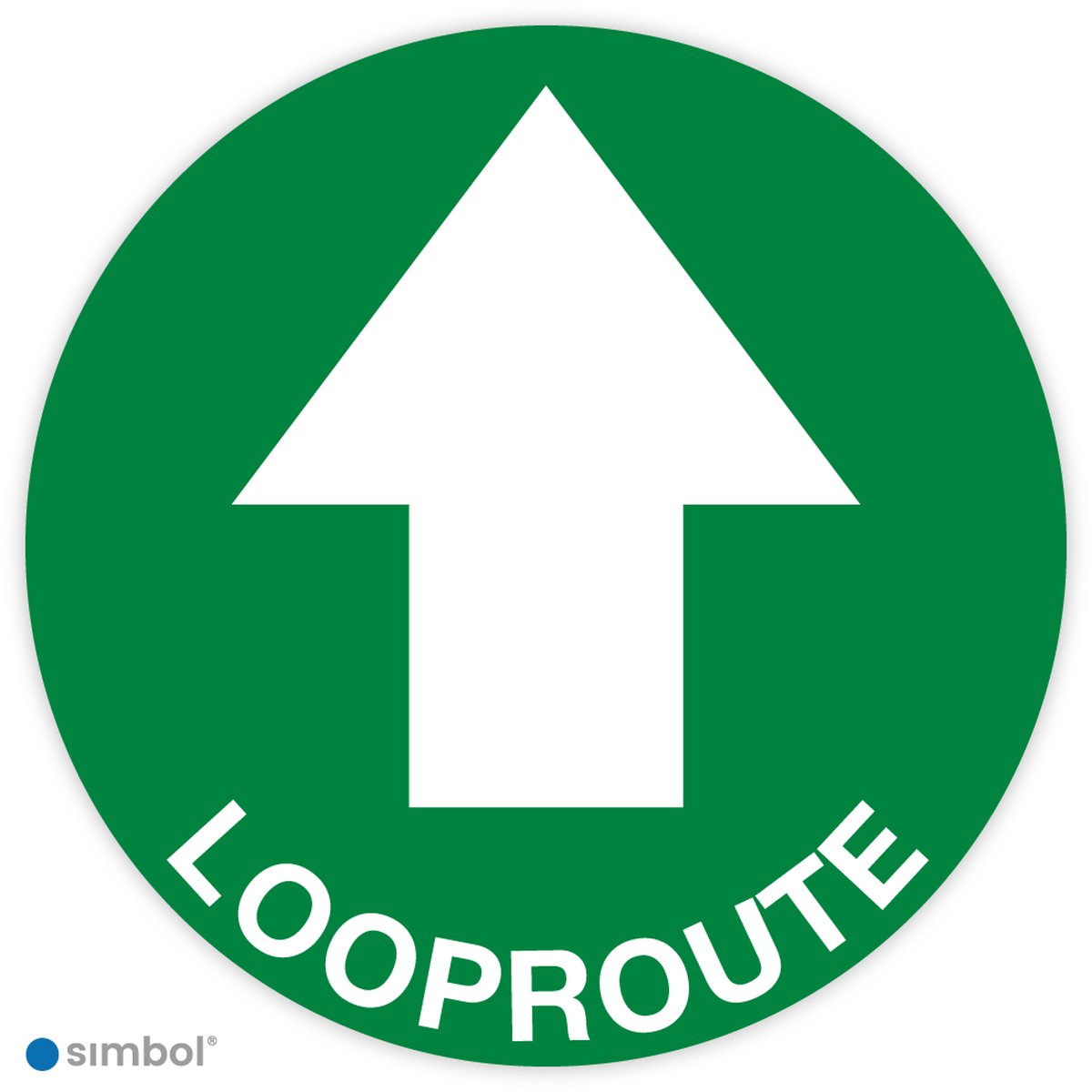 Simbol® - Vloerstickers Looproute met Pijl - Anti-Slip - Formaat ø 50 cm.