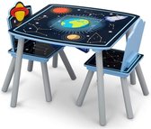 Delta Children - Kindertafel met 2 Stoelen - Kinderkamer - Handig Opbergvak - Space Adventures
