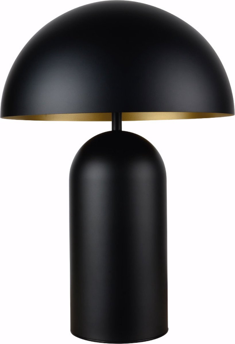 Tafellamp Best 35 Zwart/Goud - hoogte 50cm - excl. 2x E27 lichtbron - IP20 - snoerdimmer > lampen staand zwart goud | tafellamp zwart goud | tafellamp slaapkamer zwart goud | tafellamp woonkamer zwart goud | design lamp zwart goud