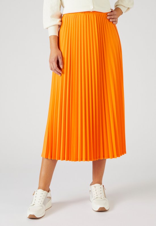 Damart - Pull-on rok in plissétricot met stretch - Dames - Oranje - 52
