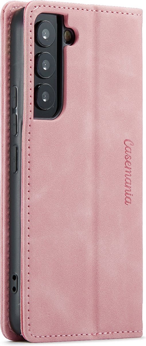 CaseMania Bookcase hoesje geschikt voor Samsung Galaxy S23 FE - Effen Roze - Kunstleer
