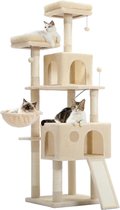YMA® Krabpaal voor katten - Kattenmeubel - Kattenhuis - Kattenboom - Beige - 162x48x48