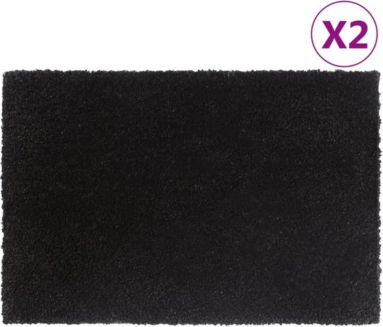 vidaXL-Deurmatten-2-st-40x60-cm-getufte-kokosvezel-zwart