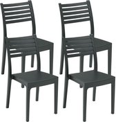Set van 4 Olimpia Areta Garden stoelen - 52 x 46 x H 86 cm - Antraciet