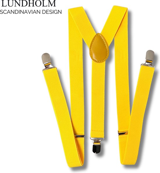 Lundholm Bretels heren dames unisex geel - neon geel accessoires outfit - stevig en verstelbare bretels | Scandinavisch design - Køge serie