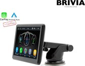 Système de navigation Brivia - Modèle 2024 - Adapté pour Apple Carplay (sans fil) et Android Auto - Universel - Autoradio - 18 cm - Sans caméra