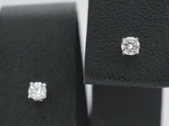 DC Jewelery - Witgouden Oorbellen Met Diamant 0.08ct - Met Certificaat