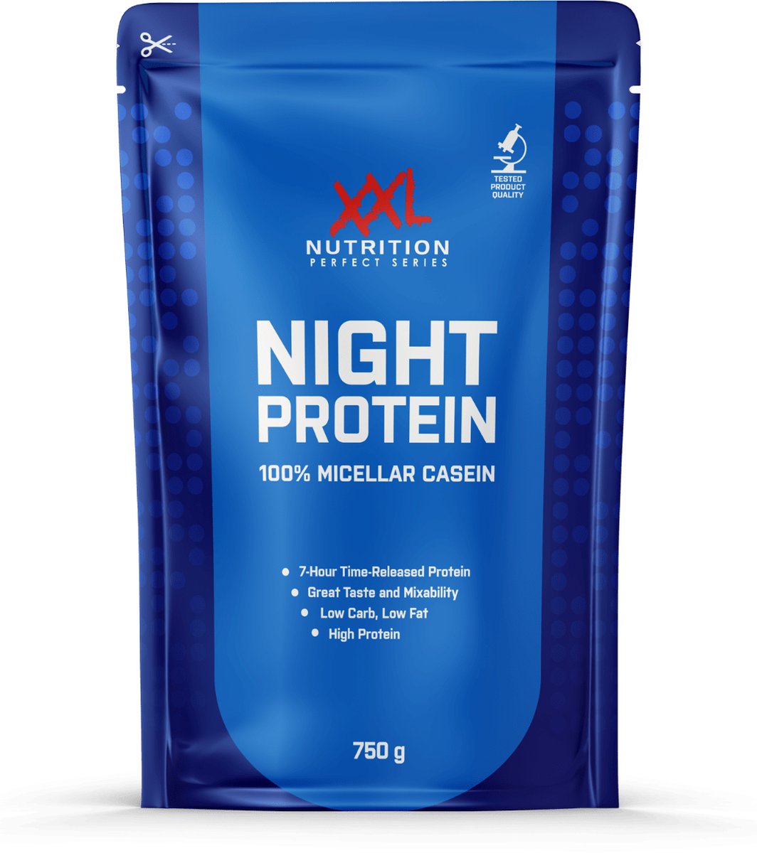 Goedkoopste XXL Nutrition - Night Protein - 87 Eiwit - 100 Micellar Caseďne Eiwit - Eiwitpoeder Proteine Shake - Diverse Smaken - Chocolade Hazelnoot - 750 gram (19 shakes