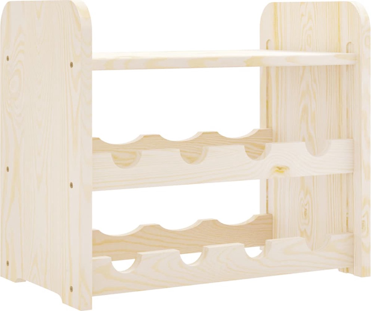vidaXL - Wijnrek - met - bovenblad - 43x25x37 - cm - massief - grenenhout