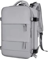 Sustainably C Reistas - Handbagage - Rugzak - Waterdicht - Outdoor - Unisex - Compact - USB-poort - Verschillende vakken - 42x31x17 cm - Grijs