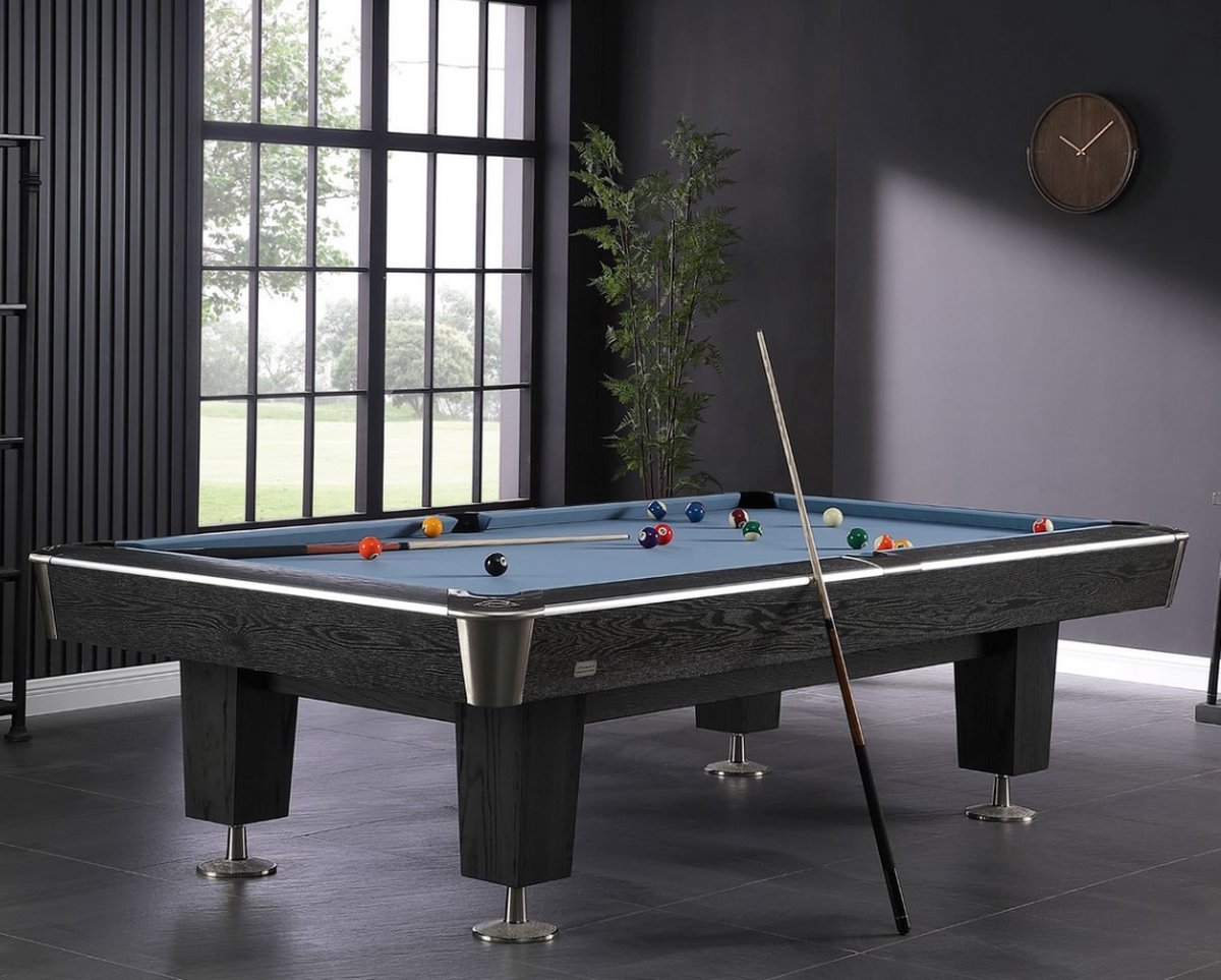 Steel Top Table Lexor Pooltafel X-Treme II Black Wood Steel 9FT