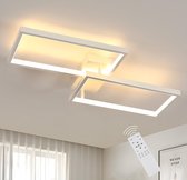 Goeco plafondlamp - 60cm - Groot - dimbare LED - 3000K-6500K - 35W - met afstandsbediening - vierkante - toepasbaar in woonkamer, keuken, slaapkamer, balkon, gang
