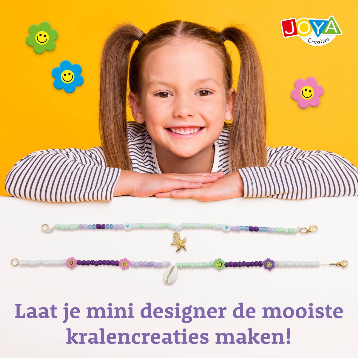 Kralen Set - Sieraden Maken Starterspakket - 16 Verschillende Kralen & Accessoires - Foam Bloemen & Bedels Inbegrepen - Ideaal voor Armbanden en Kettingen - Creatief Speelgoed voor Meisjes vanaf 6 jaar - Joya Creative — afbeelding 2