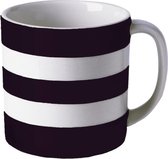 Cornishware Colours - mok 420ml - zwart - wit gestreept - black and white stripes mug - grote mok - vaatwasserbestendig