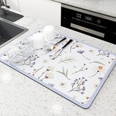 Bastix - Afdruipmat, afdruipmat, servies, super absorberende onderlaag, koffiemachine, barmat, bakmat hond, bakmat katten, afdruipmat voor de keuken, bloemen, 40 x 50 cm