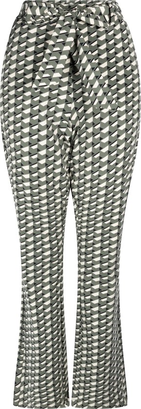 Zoso Broek Lilly Printed Travel Trouser 241 1250/1200 Green Ivory Dames Maat - XS