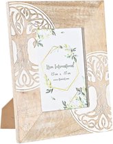 Fotolijsten DKD Home Decor Wit Bruin Hout Kristal Mangohout Boomstructuur Indiaas 23 x 2 x 28 cm