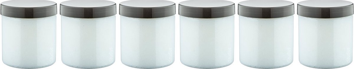 Goedkoopste Luxe Verzorgende Bodyscrub-Gel Bamboe - 400 gram - Pot met zwarte deksel - set van 6 stuks - Hydraterende Lichaamsscrub