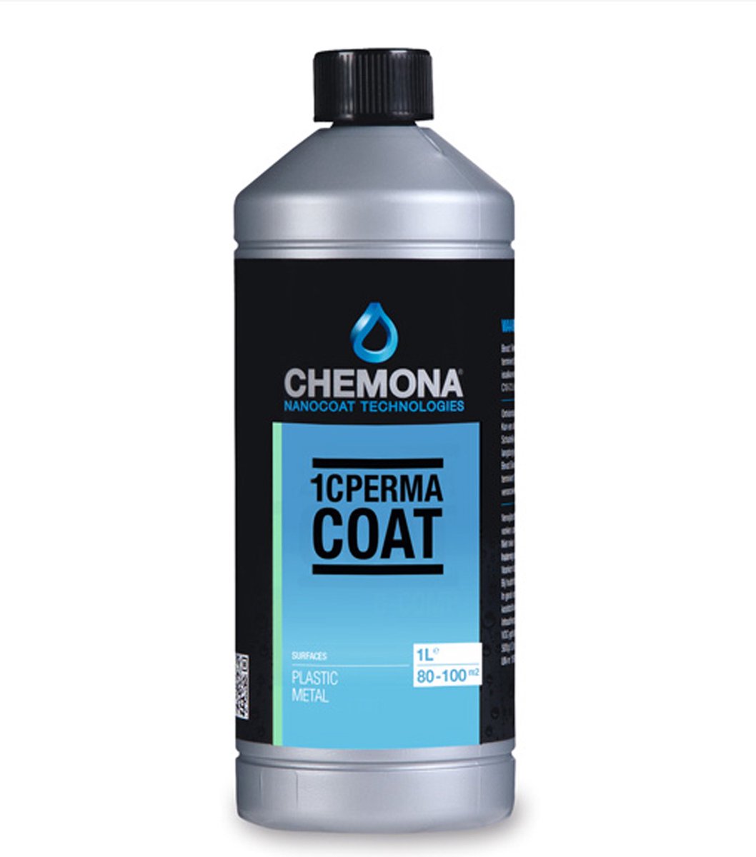 Chemona 1C Perma Coat Glans 250ml Kleurherstellende coating - Renovatie Nano Coating, bescherming 5 jaar, terspa, aluminium, gepoedercoate oppervlakken, stalen ondergronden, bescherming 5 jaar, UV werend, originele kleur terug