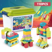 Magic Soft Blocks 110pcs - Blocs à empiler pour enfants - Construisez et découvrez avec ces blocs de construction souples enchanteurs