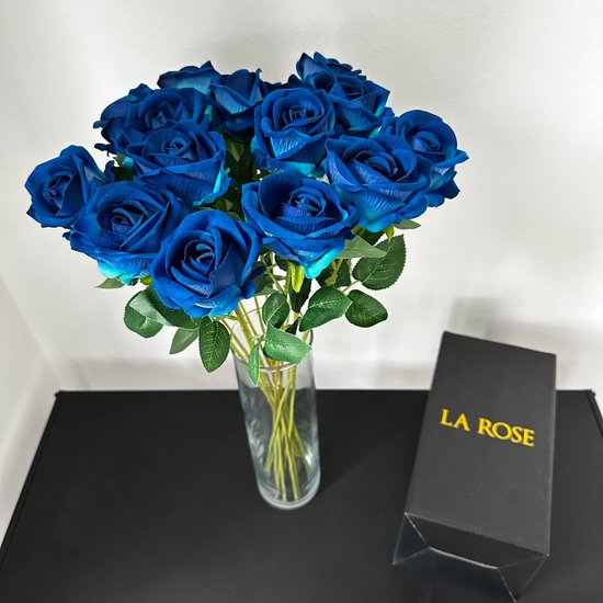LA ROSE - Set de 15 roses - Roses Witte - Fleurs artificielles - Fleurs en soie