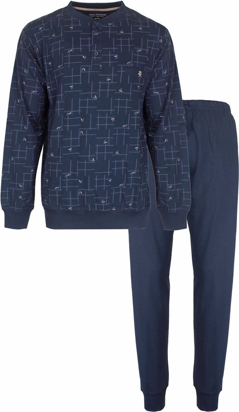 Paul Hopkins - Heren Pyjama -Polo sluiting - Jeans Blauw.- Maat 3XL