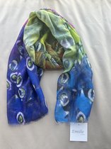 Emilie scarves - sjaal - voorjaar zomer - print pauwenveer - vlinders