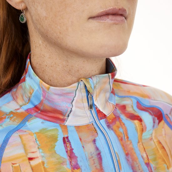 Func Factory dames Longsleeve full zip Sheila paint maat 36 van Func Factory — afbeelding 2