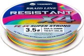 RESISTANT X4 - Gevlochten vislijn / visdraad - 300 Meter - [0,23mm / 13.5kg] - REGENBOOG