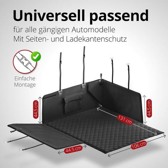 WALSER 13623 Gatsby kofferbakhoes, voor auto, kofferbakmat, universele kofferbakbescherming voor auto, vuilafstotende hoes voor kofferbak, kofferbakbeschermhoes hond