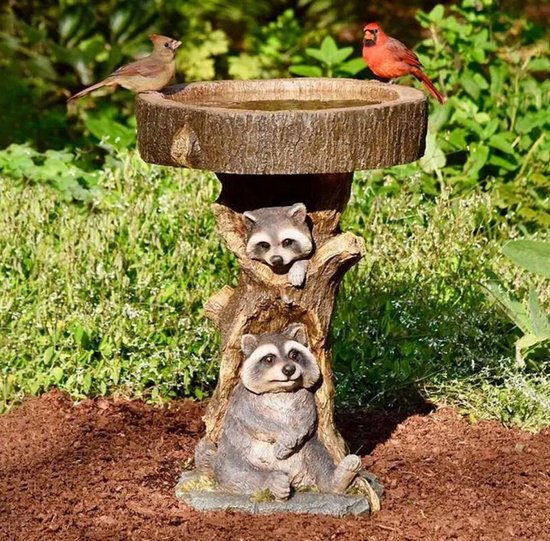 Foto: Hars vogel feeder outdoor tuin decoratie ornamenten dierlijke hars ambachten voor buiten dierlijk water drinken tuin ornamenten